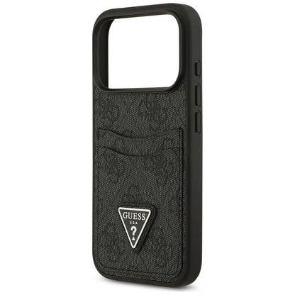 Husa pentru Apple iPhone 17 Pro, Guess, 4G Double Card Triangle, Neagra