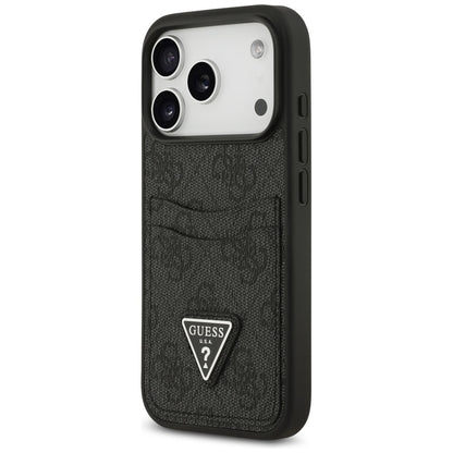Husa pentru Apple iPhone 17 Pro, Guess, 4G Double Card Triangle, Neagra