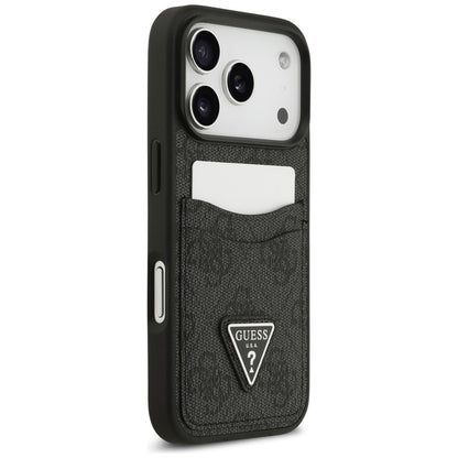 Husa pentru Apple iPhone 17 Pro, Guess, 4G Double Card Triangle, Neagra