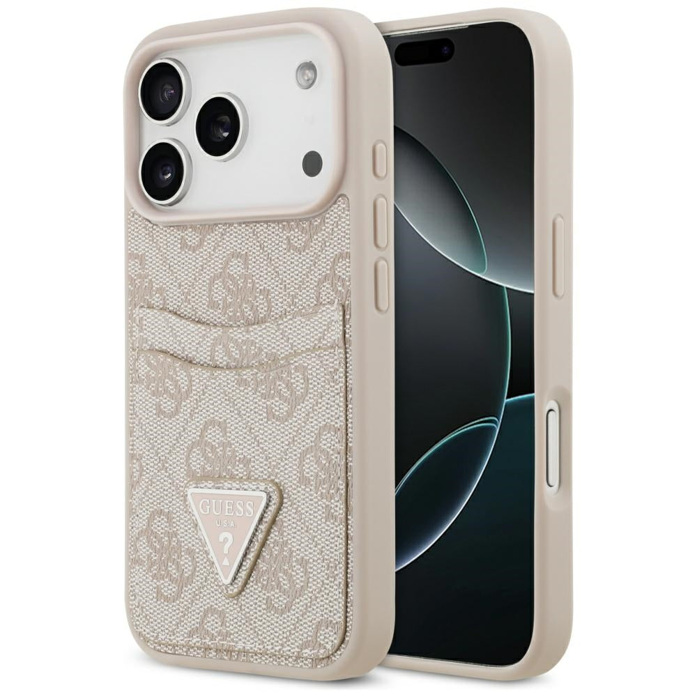 Husa pentru Apple iPhone 17 Pro, Guess, 4G Double Card Triangle, Roz