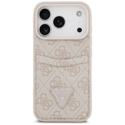 Husa pentru Apple iPhone 17 Pro, Guess, 4G Double Card Triangle, Roz
