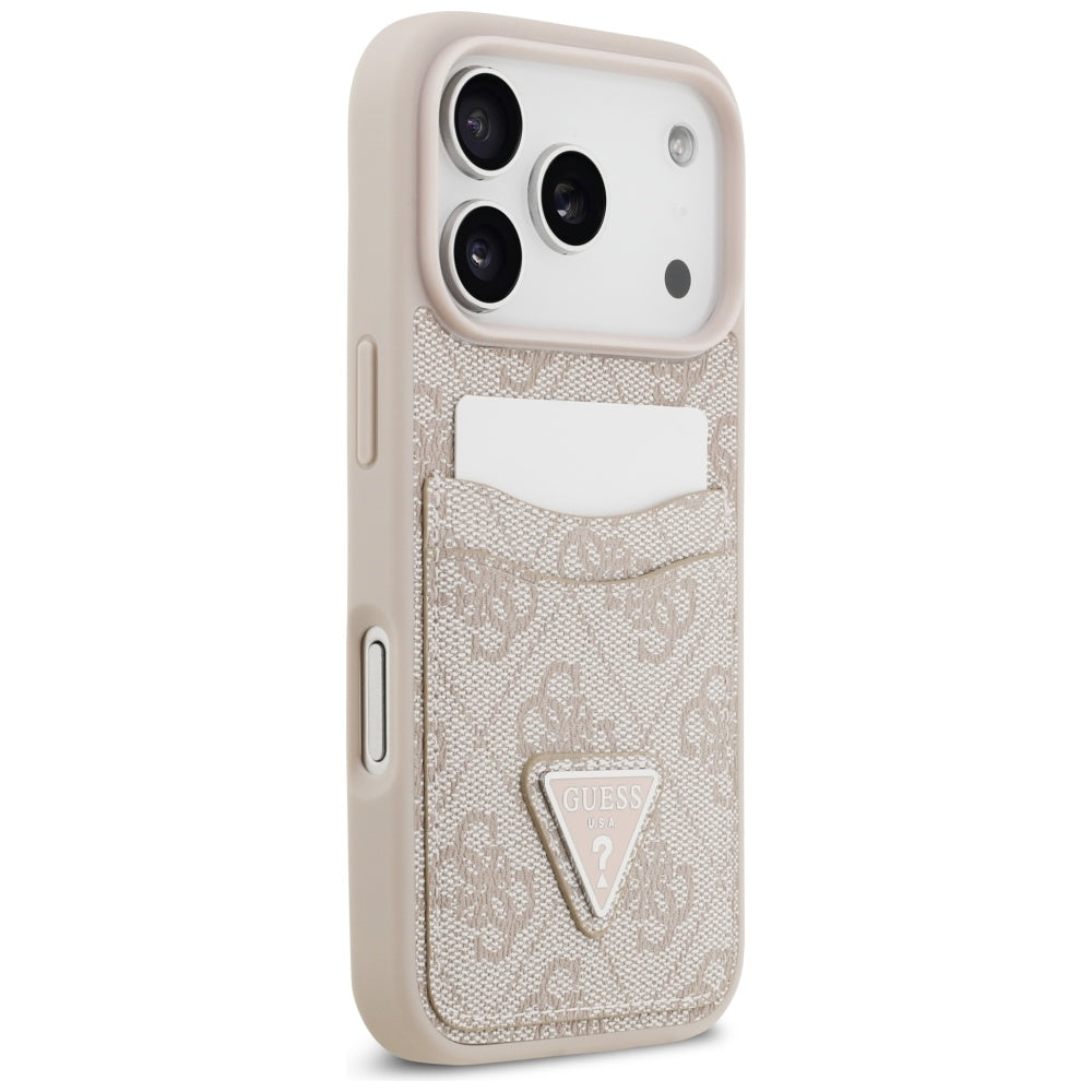 Husa pentru Apple iPhone 17 Pro, Guess, 4G Double Card Triangle, Roz
