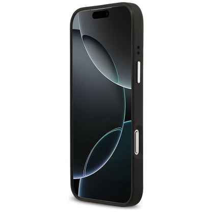 Husa pentru Apple iPhone 17 Pro, Guess, 4G Grained Big and Classic Logo, Neagra Argintie