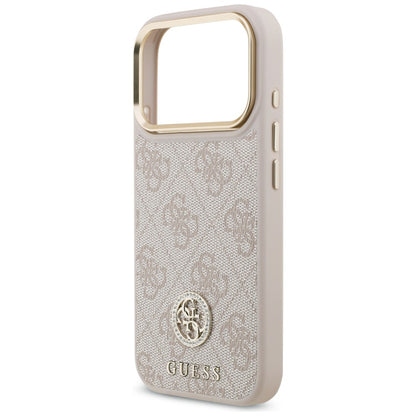 Husa pentru Apple iPhone 17 Pro, Guess, 4G Strass Logo and Big Strap, Roz