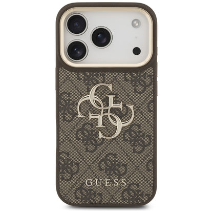 Husa pentru Apple iPhone 17 Pro, Guess, Big 4G Classic Logo with Big Strap, Maro