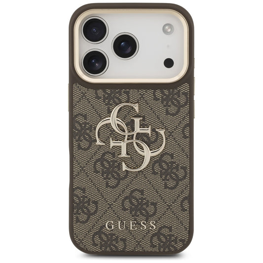 Husa pentru Apple iPhone 17 Pro, Guess, Big 4G Classic Logo with Big Strap, Maro