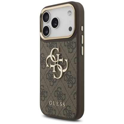 Husa pentru Apple iPhone 17 Pro, Guess, Big 4G Classic Logo with Big Strap, Maro