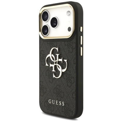 Husa pentru Apple iPhone 17 Pro, Guess, Big 4G Classic Logo with Big Strap, Neagra
