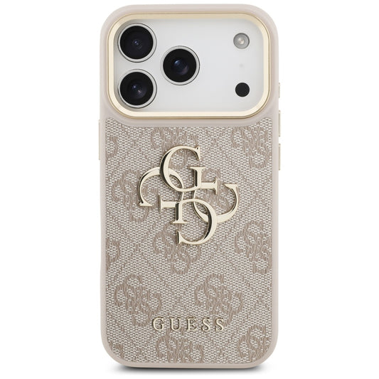 Husa pentru Apple iPhone 17 Pro, Guess, Big 4G Classic Logo with Big Strap, Roz