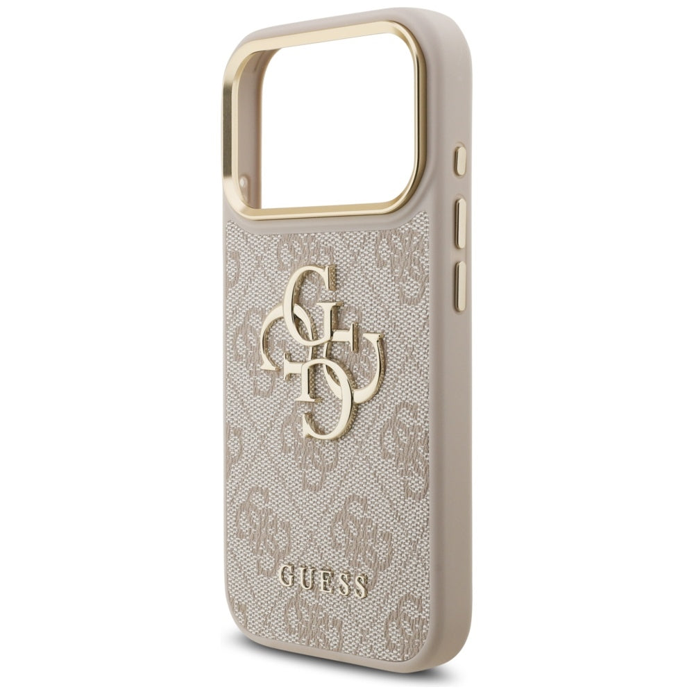 Husa pentru Apple iPhone 17 Pro, Guess, Big 4G Classic Logo with Big Strap, Roz