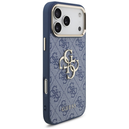 Husa pentru Apple iPhone 17 Pro, Guess, Big 4G Logo Classic, Albastra Aurie