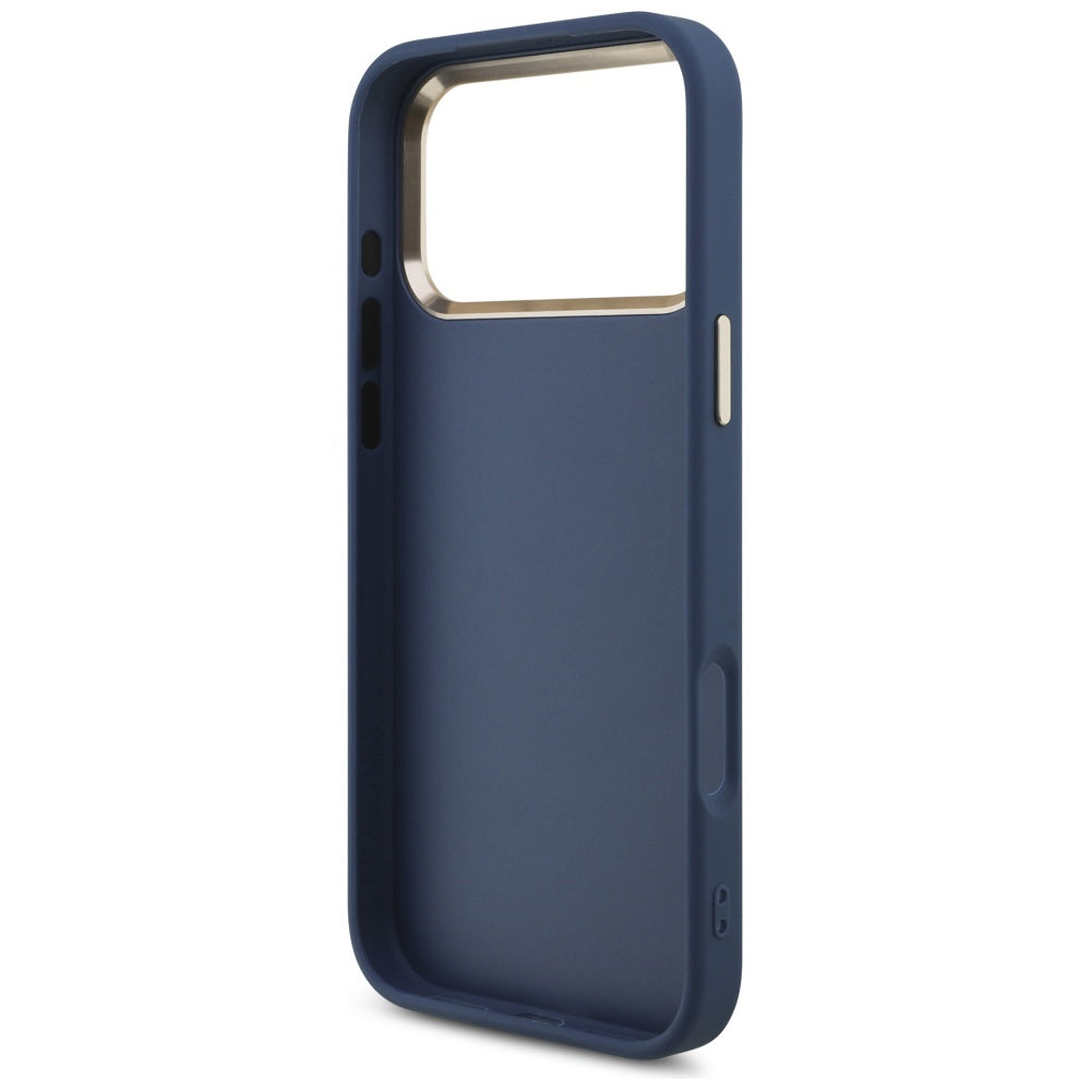 Husa pentru Apple iPhone 17 Pro, Guess, Big 4G Logo Classic, Albastra Aurie
