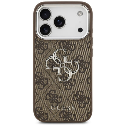 Husa pentru Apple iPhone 17 Pro, Guess, Big 4G Logo Classic, Maro Argintie