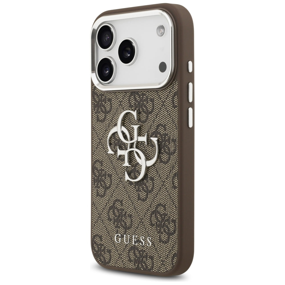 Husa pentru Apple iPhone 17 Pro, Guess, Big 4G Logo Classic, Maro Argintie