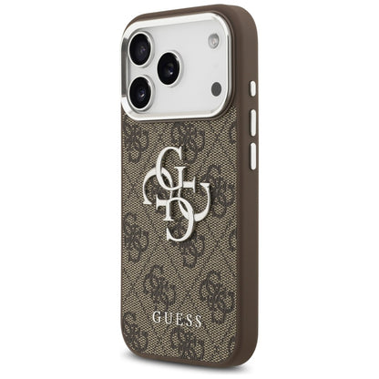 Husa pentru Apple iPhone 17 Pro, Guess, Big 4G Logo Classic, Maro Argintie