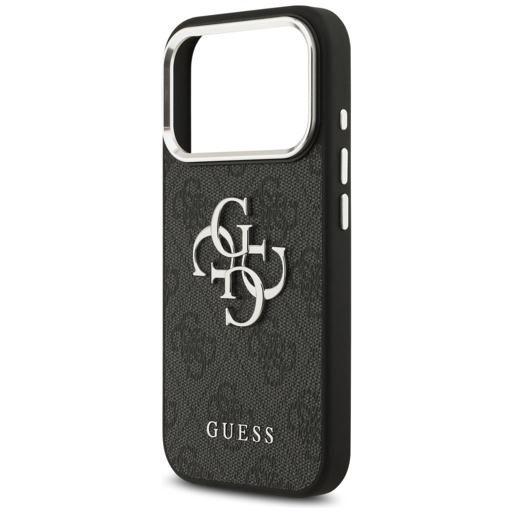 Husa pentru Apple iPhone 17 Pro, Guess, Big 4G Logo Classic, Neagra Argintie
