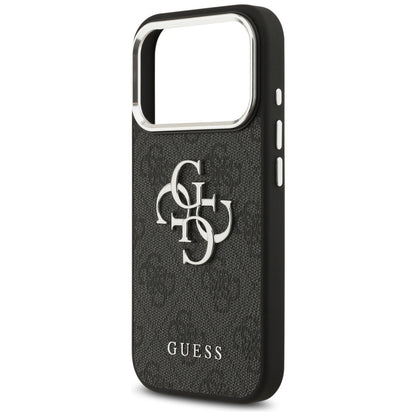 Husa pentru Apple iPhone 17 Pro, Guess, Big 4G Logo Classic, Neagra Argintie