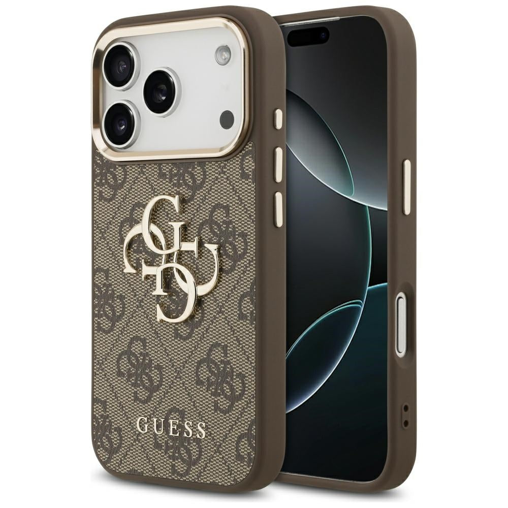 Husa pentru Apple iPhone 17 Pro, Guess, Big 4G Logo Classic, Maro Aurie