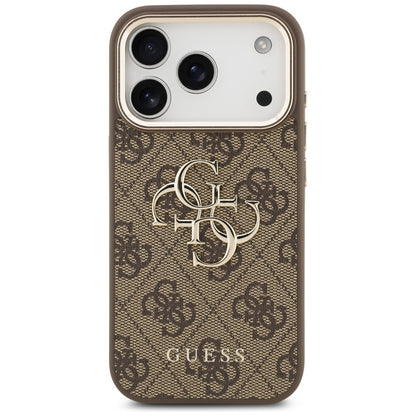 Husa pentru Apple iPhone 17 Pro, Guess, Big 4G Logo Classic, Maro Aurie