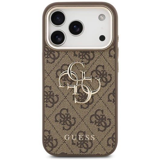 Husa pentru Apple iPhone 17 Pro, Guess, Big 4G Logo Classic, Maro Aurie
