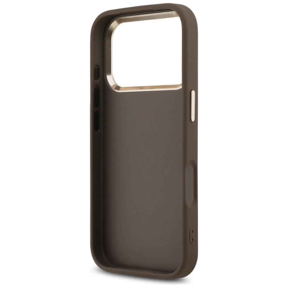 Husa pentru Apple iPhone 17 Pro, Guess, Big 4G Logo Classic, Maro Aurie