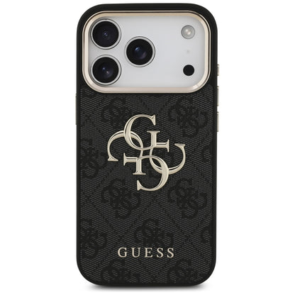 Husa pentru Apple iPhone 17 Pro, Guess, Big 4G Logo Classic, Neagra Aurie