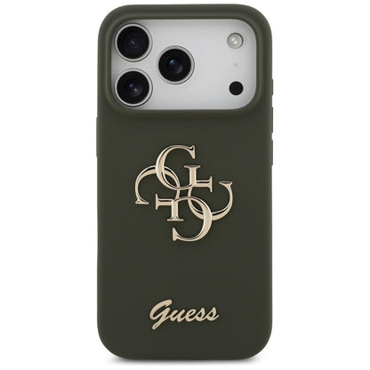 Husa pentru Apple iPhone 17 Pro, Guess, Big 4G Script, Kaki