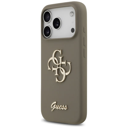 Husa pentru Apple iPhone 17 Pro, Guess, Big 4G Script, Maro