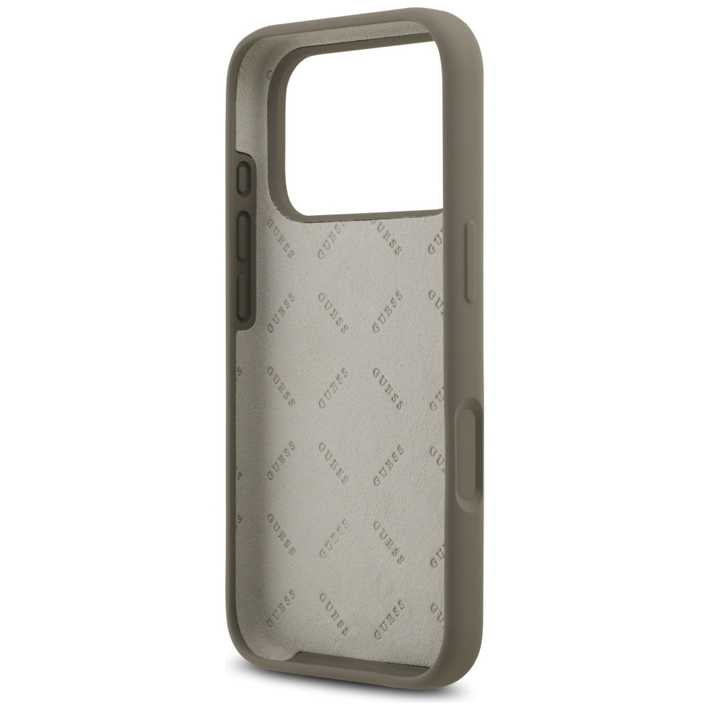 Husa pentru Apple iPhone 17 Pro, Guess, Big 4G Script, Maro