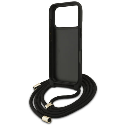 Husa pentru Apple iPhone 17 Pro, Guess, Crossbody Cord 4G Big Log, Maro