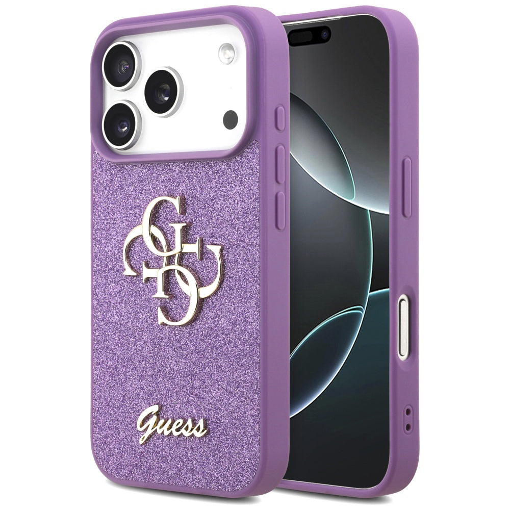Husa pentru Apple iPhone 17 Pro, Guess, Fixed Glitter Big 4G, Mov