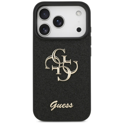 Husa pentru Apple iPhone 17 Pro, Guess, Fixed Glitter Big 4G, Neagra