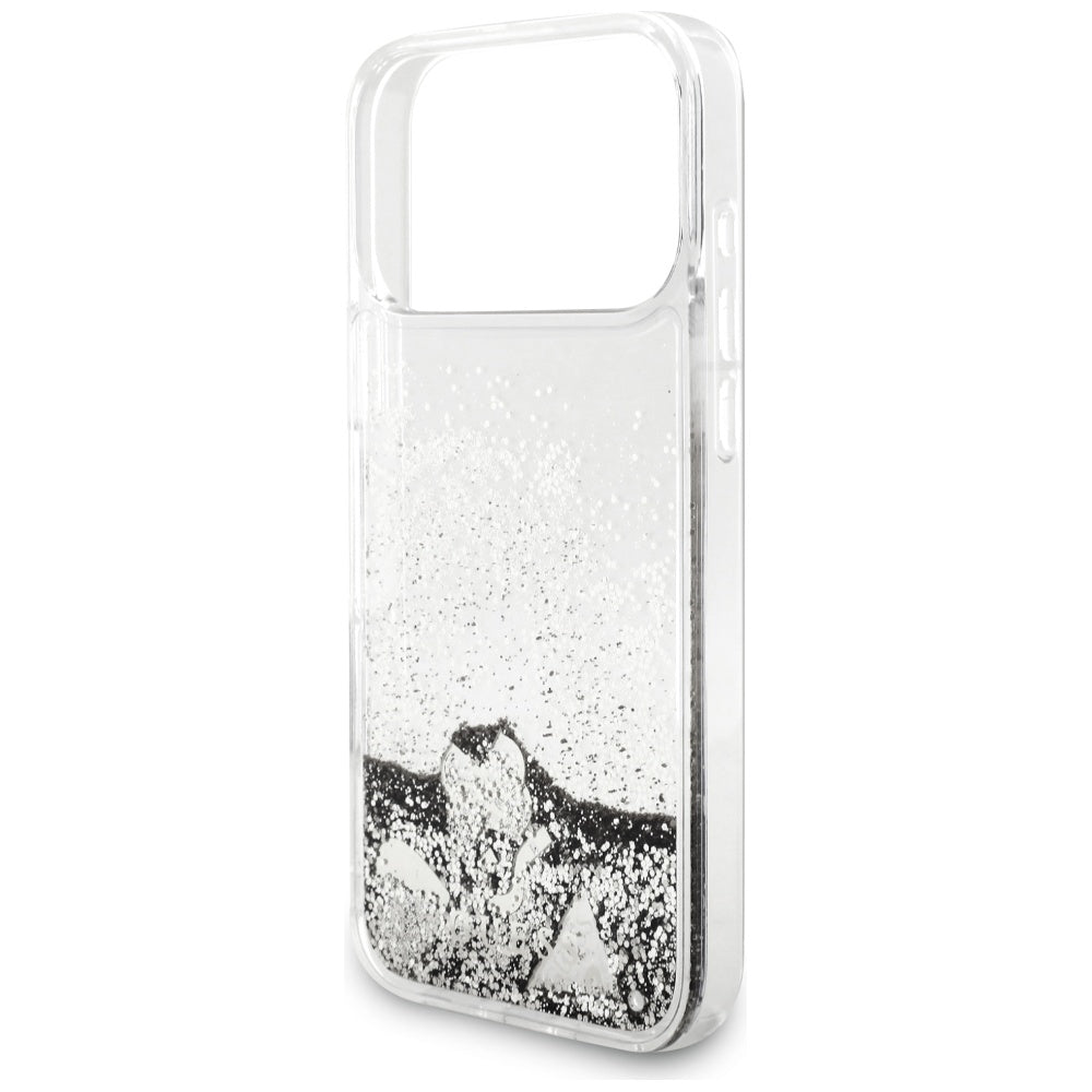 Husa pentru Apple iPhone 17 Pro, Guess, Liquid Glitter Charms, Argintie