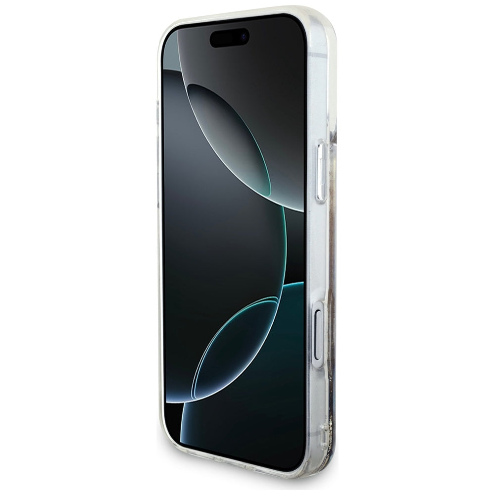 Husa pentru Apple iPhone 17 Pro, Guess, Liquid Glitter Charms, Aurie