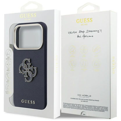 Husa pentru Apple iPhone 17 Pro, Guess, Resin Logo, Albastra