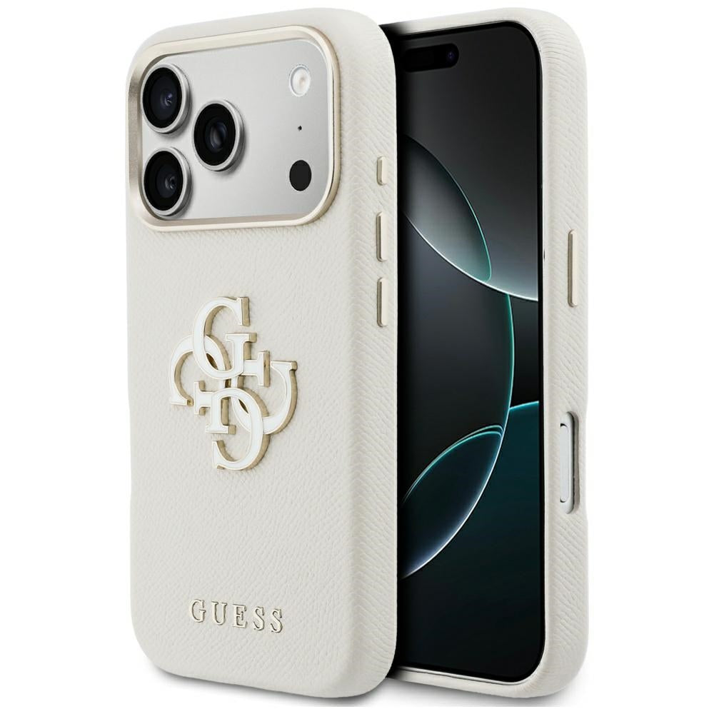Husa pentru Apple iPhone 17 Pro, Guess, Resin Logo, Bej