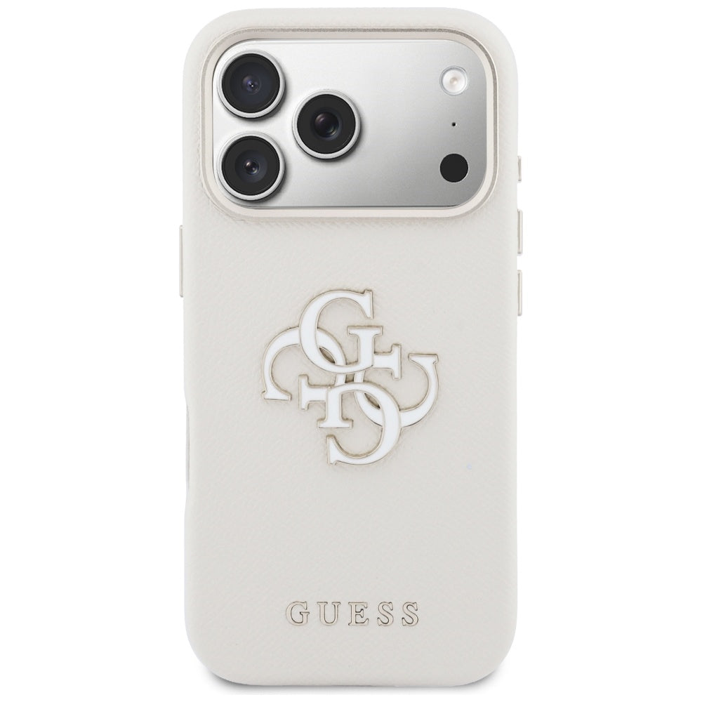 Husa pentru Apple iPhone 17 Pro, Guess, Resin Logo, Bej