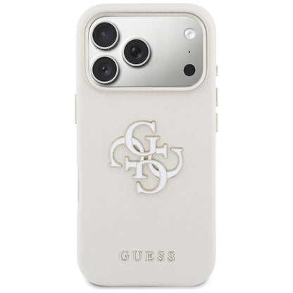 Husa pentru Apple iPhone 17 Pro, Guess, Resin Logo, Bej