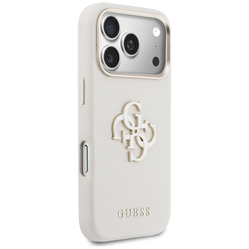 Husa pentru Apple iPhone 17 Pro, Guess, Resin Logo, Bej