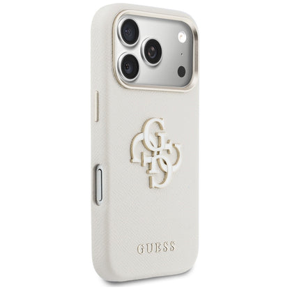 Husa pentru Apple iPhone 17 Pro, Guess, Resin Logo, Bej