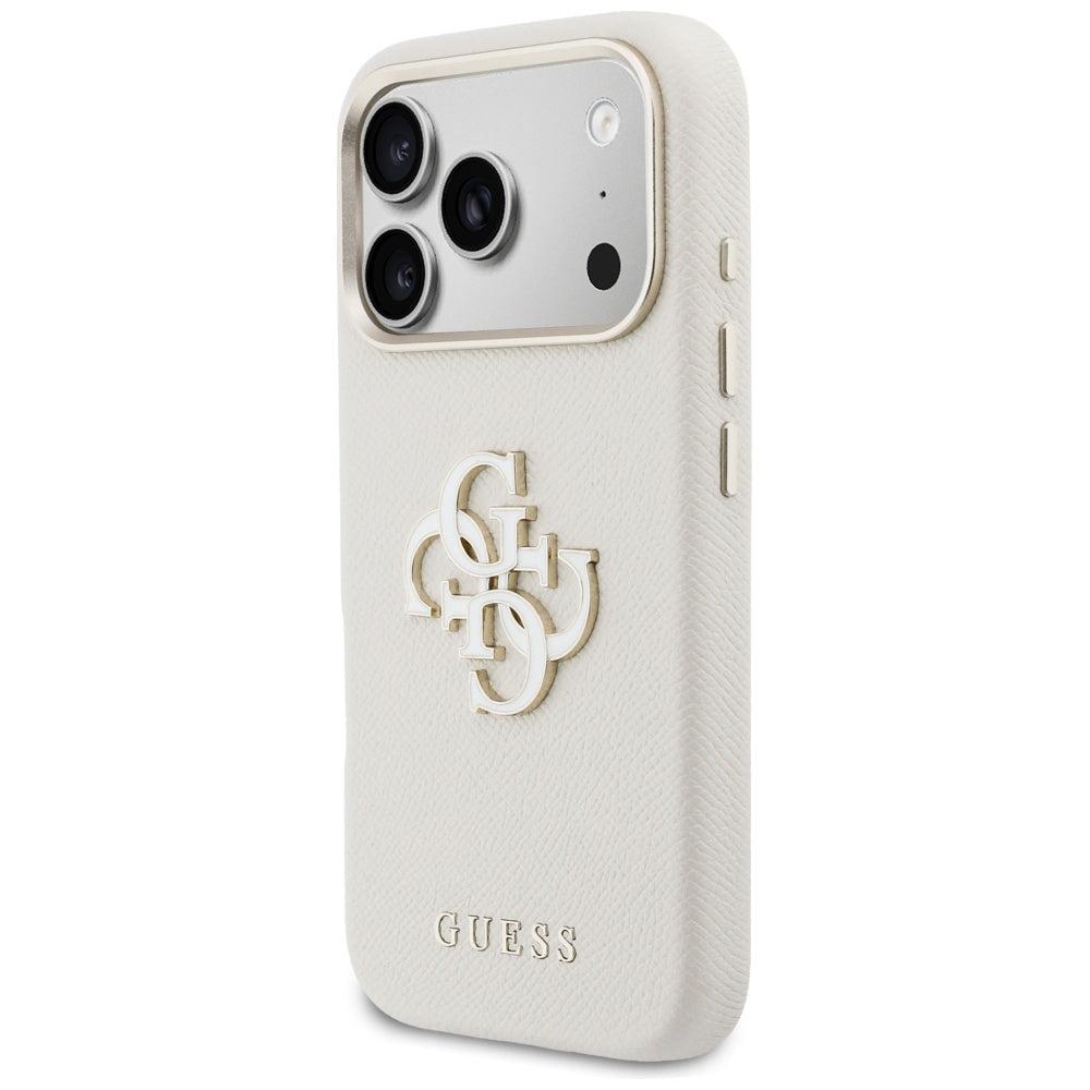 Husa pentru Apple iPhone 17 Pro, Guess, Resin Logo, Bej