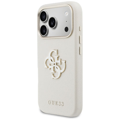 Husa pentru Apple iPhone 17 Pro, Guess, Resin Logo, Bej