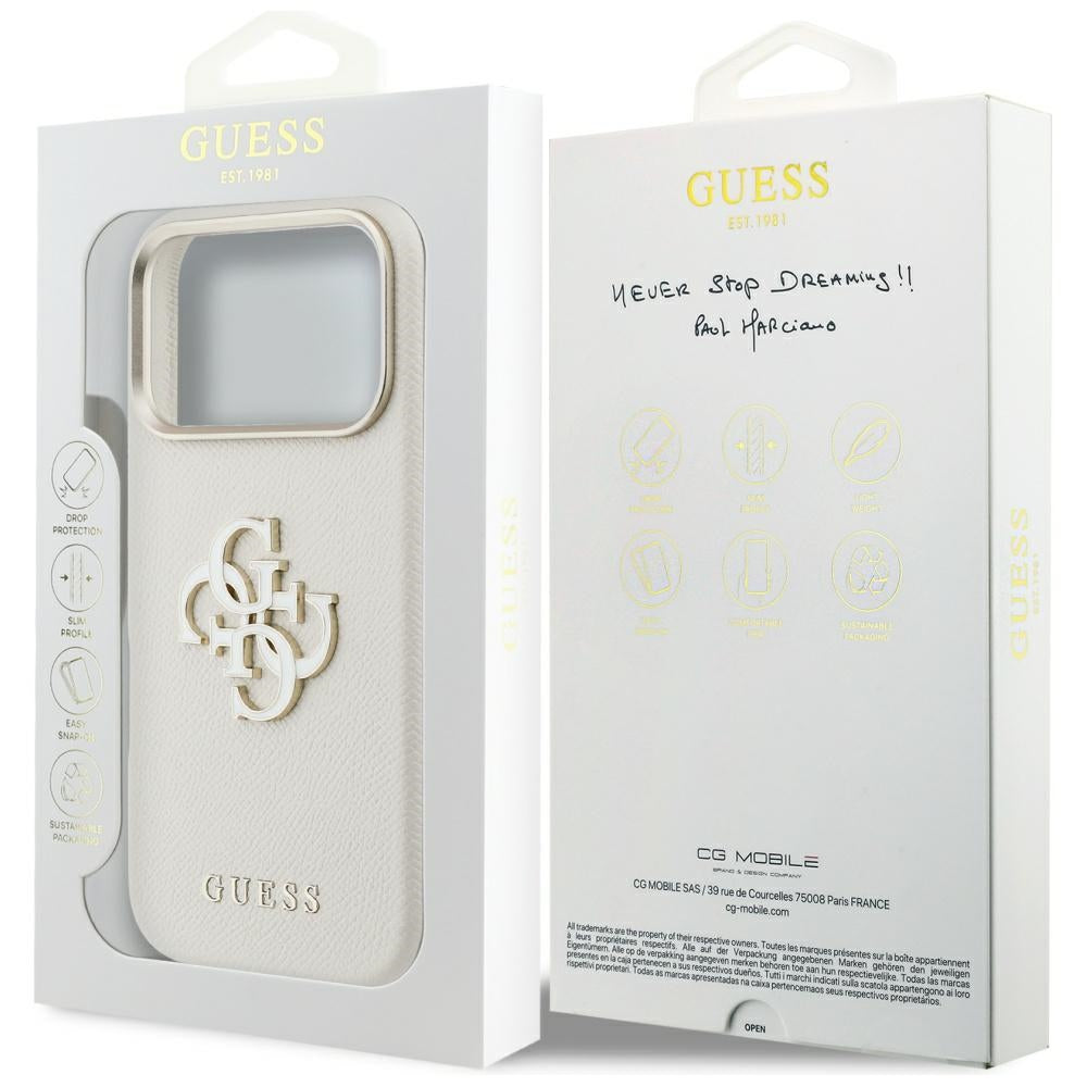 Husa pentru Apple iPhone 17 Pro, Guess, Resin Logo, Bej