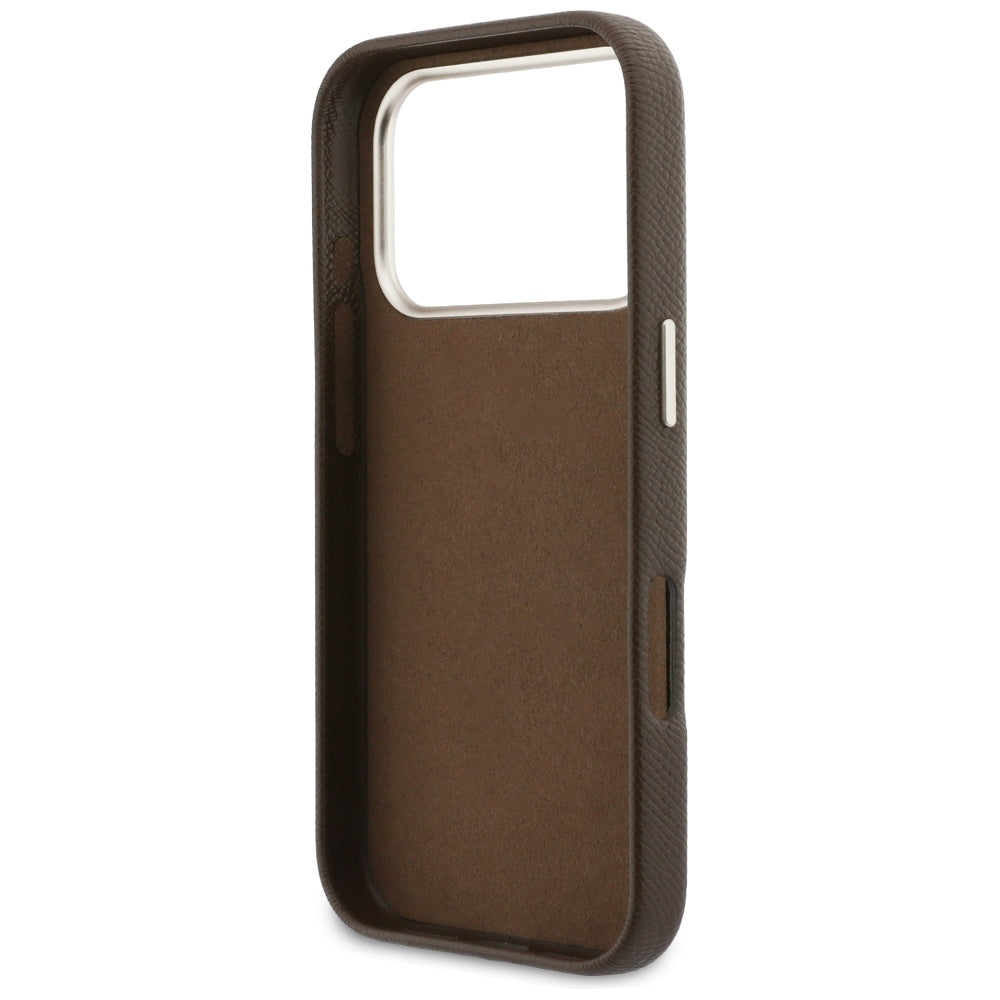 Husa pentru Apple iPhone 17 Pro, GUESS, Resin Logo, Maro