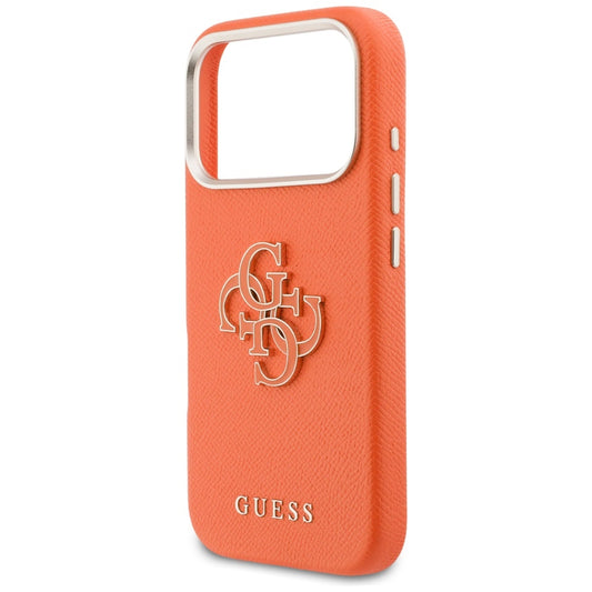 Husa pentru Apple iPhone 17 Pro, Guess, Resin Logo, Portocalie