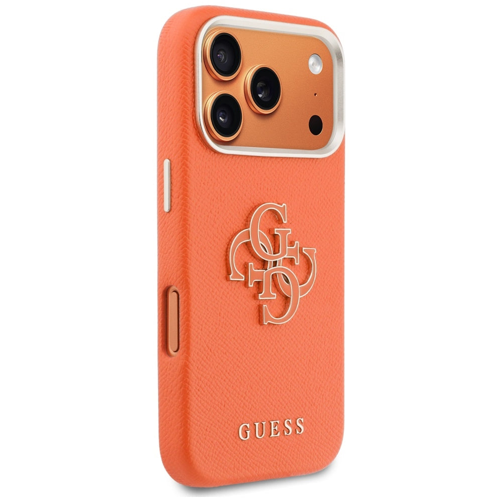 Husa pentru Apple iPhone 17 Pro, Guess, Resin Logo, Portocalie