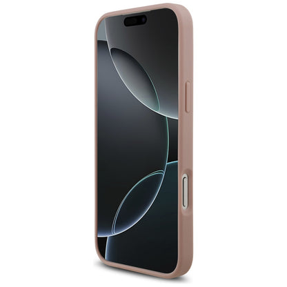 Husa pentru Apple iPhone 17 Pro, Guess, Rhinestone Triangle Logo, Roz