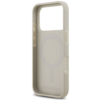 Husa pentru Apple iPhone 17 Pro, Karl Lagerfeld, Grained Pattern Logo, Gri