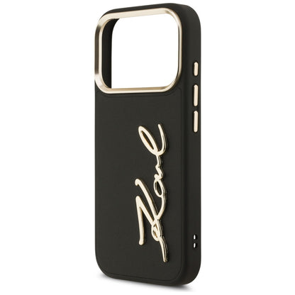 Husa pentru Apple iPhone 17 Pro, Karl Lagerfeld, Script Logo, Neagra