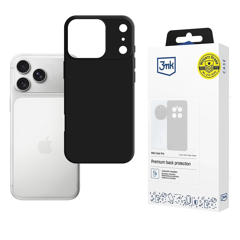 Husa pentru Apple iPhone 17 Pro Max, 3MK, Pro, Neagra Mata
